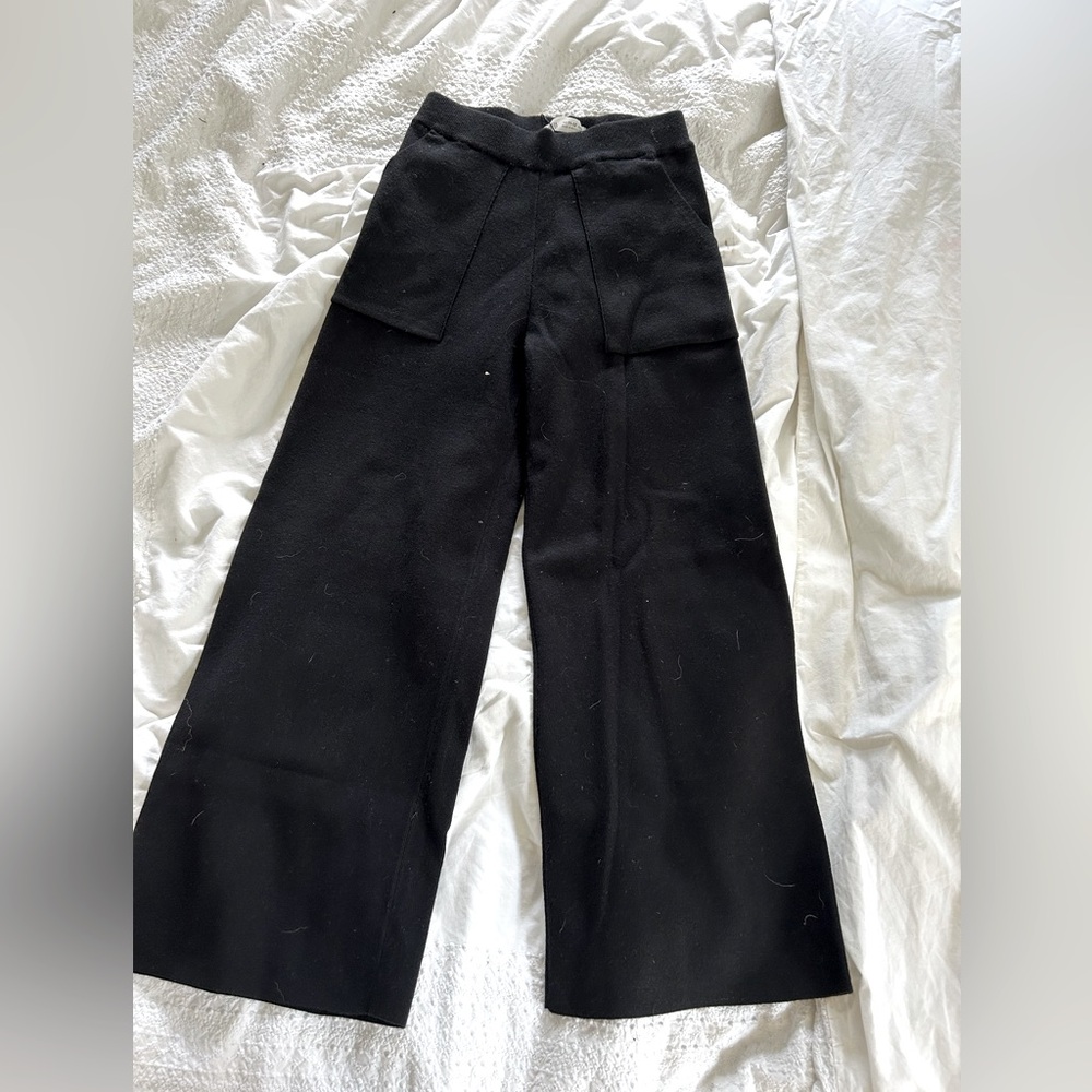Zara Black Wide-Leg Trousers